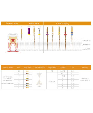 Rogin Sup-Taper Files Gold 25mm